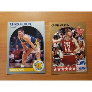(2) 1990-1991 NBA Hoops Chris Mullin #116 & #22 All Star - From a Fresh Pack